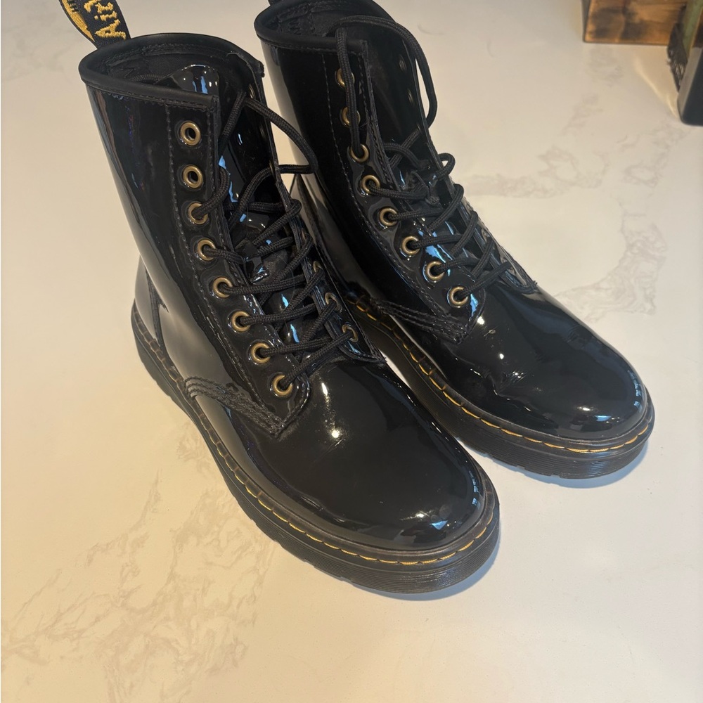 Dr. Martens Shiny Black Lace-Up Boots